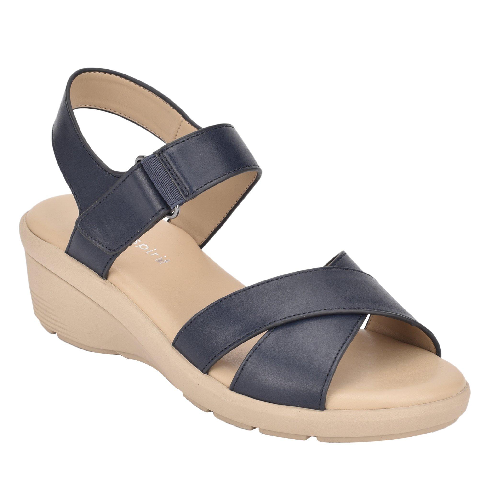 Easy Spirit Pacey Wedge Sandals in Navy (Blue) - Lyst