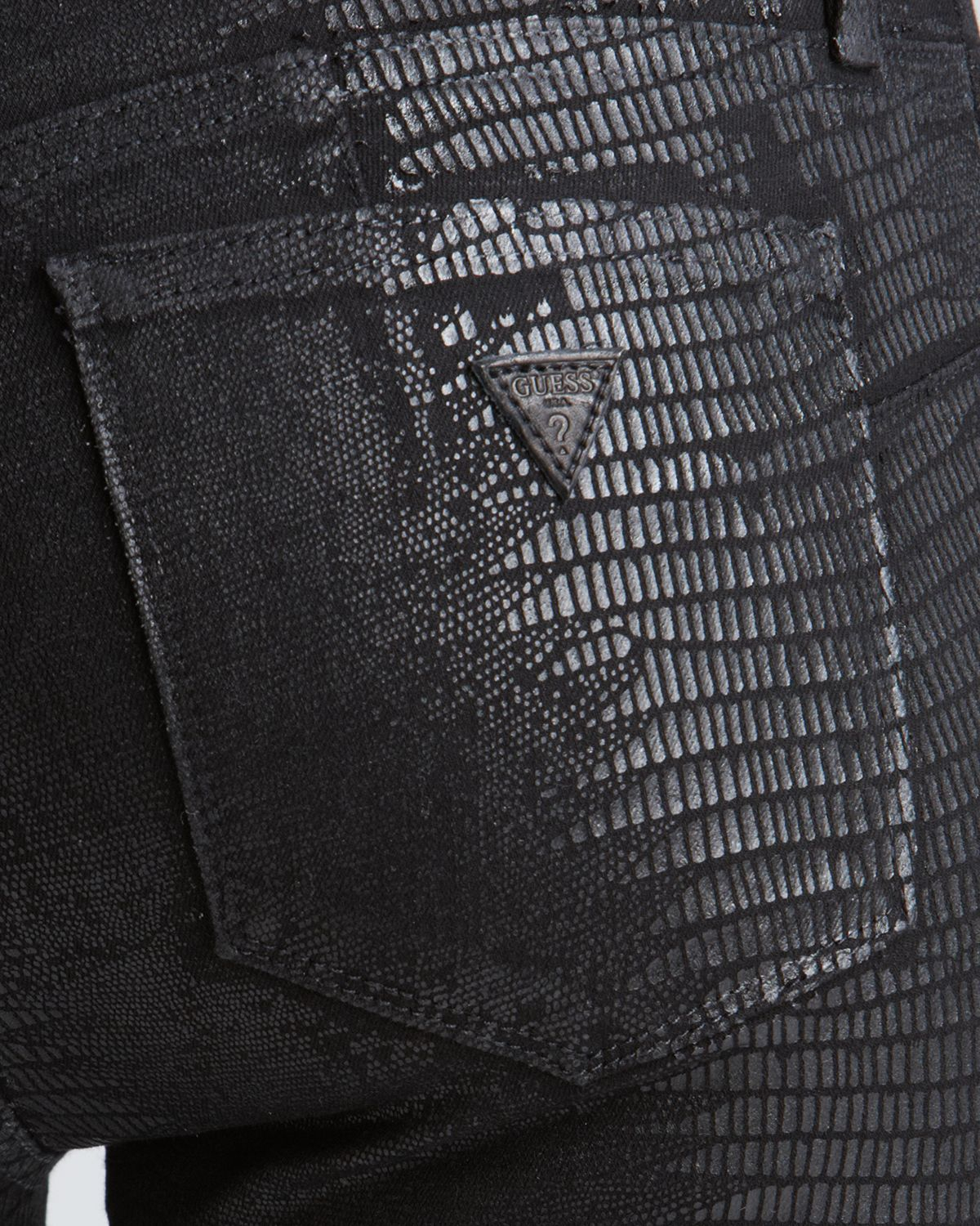 snake print jeans black