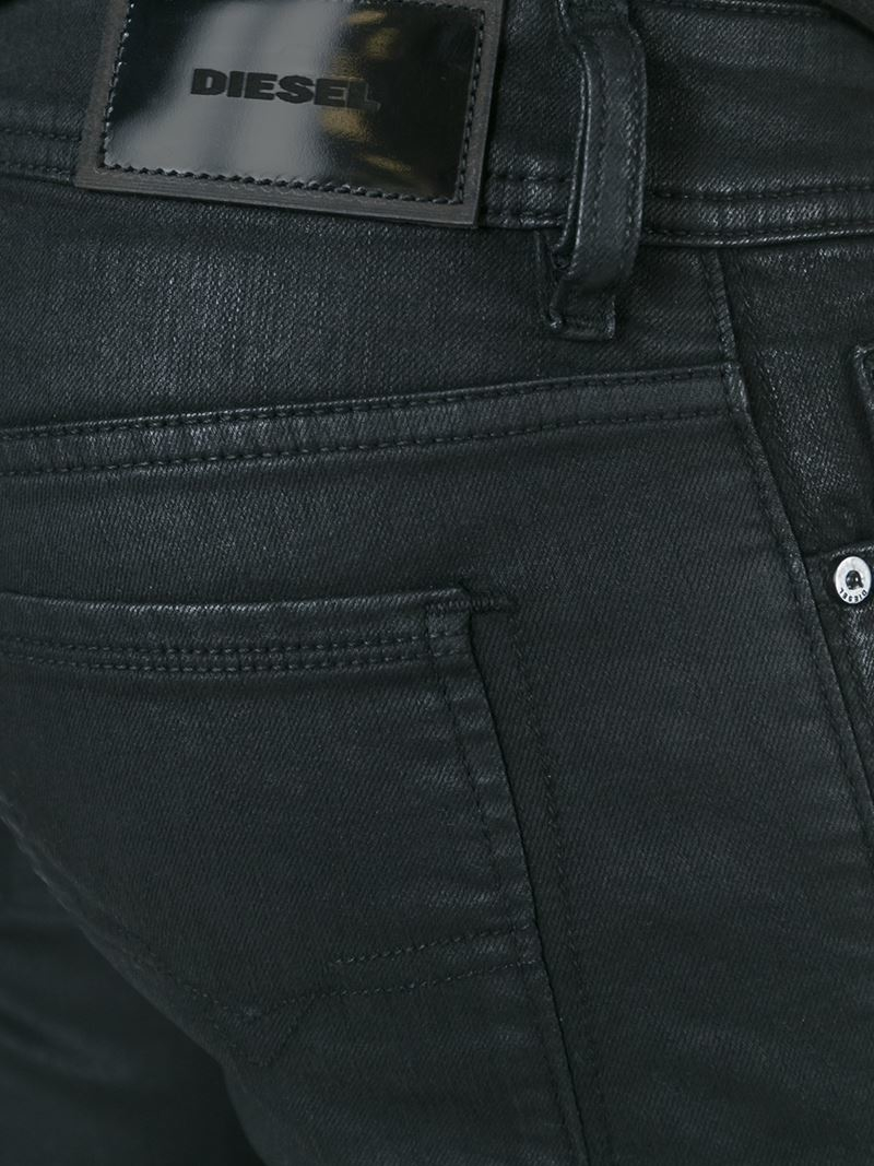 Diesel Mens D-Amny-Y Skinny Stretch Coated Jeans Black Size 31/32