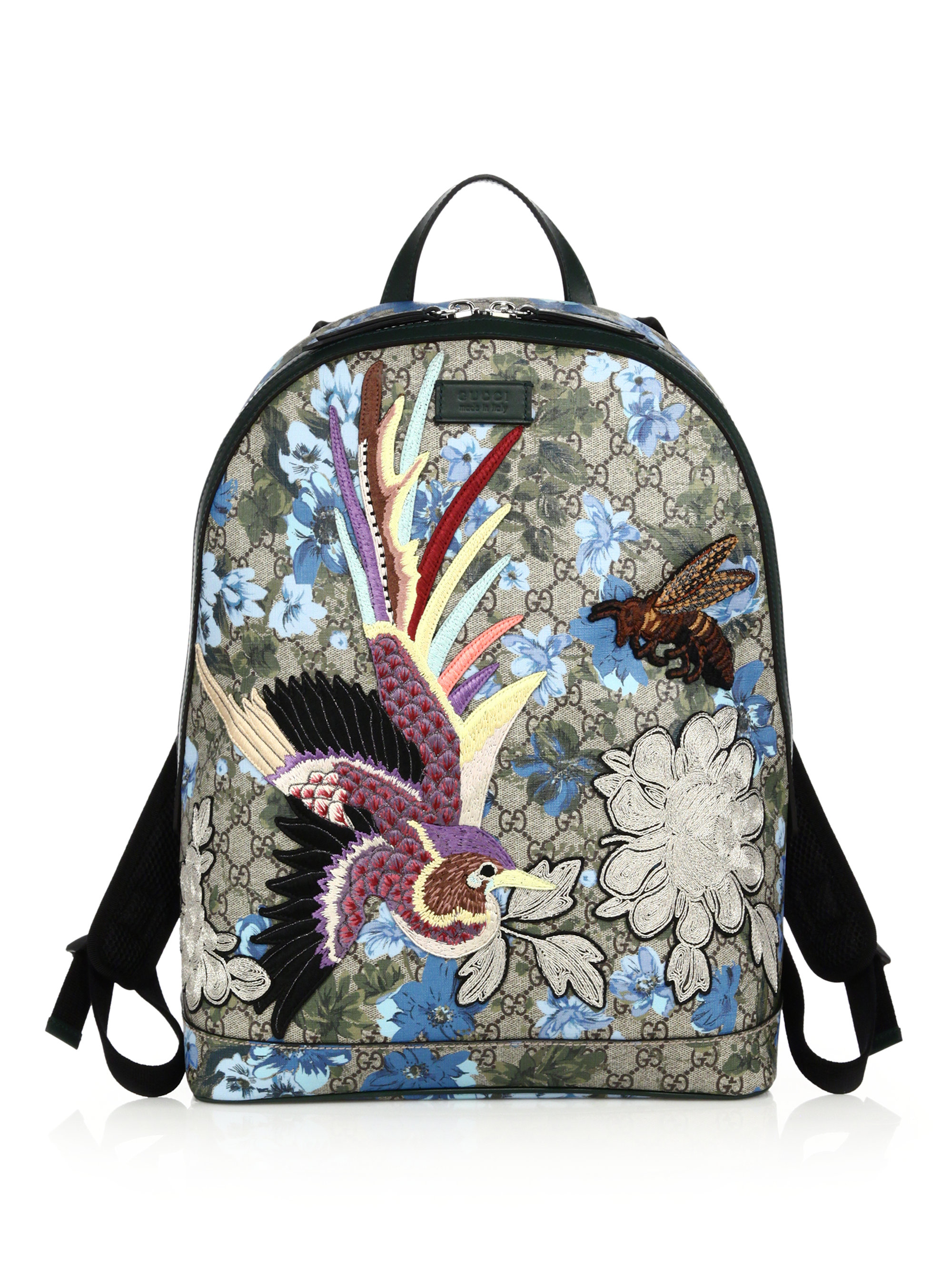 lyst gucci linea c embroidered gg canvas backpack lyst gucci linea c embroidered gg canvas backpack