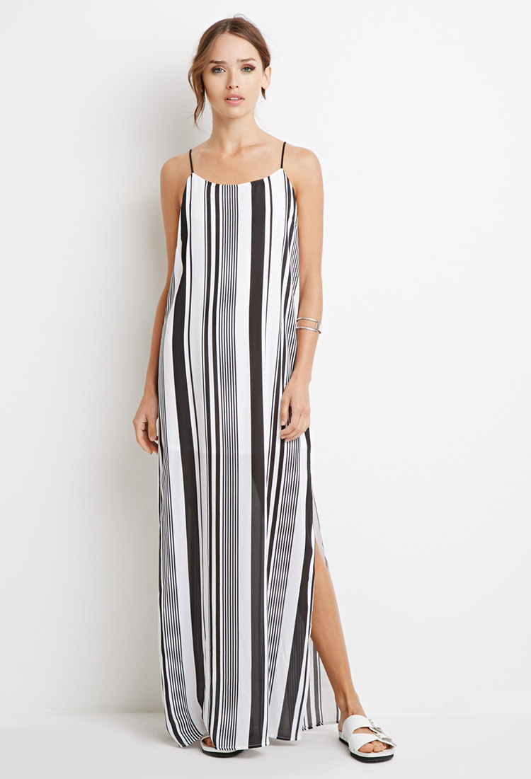 multi stripe maxi dress