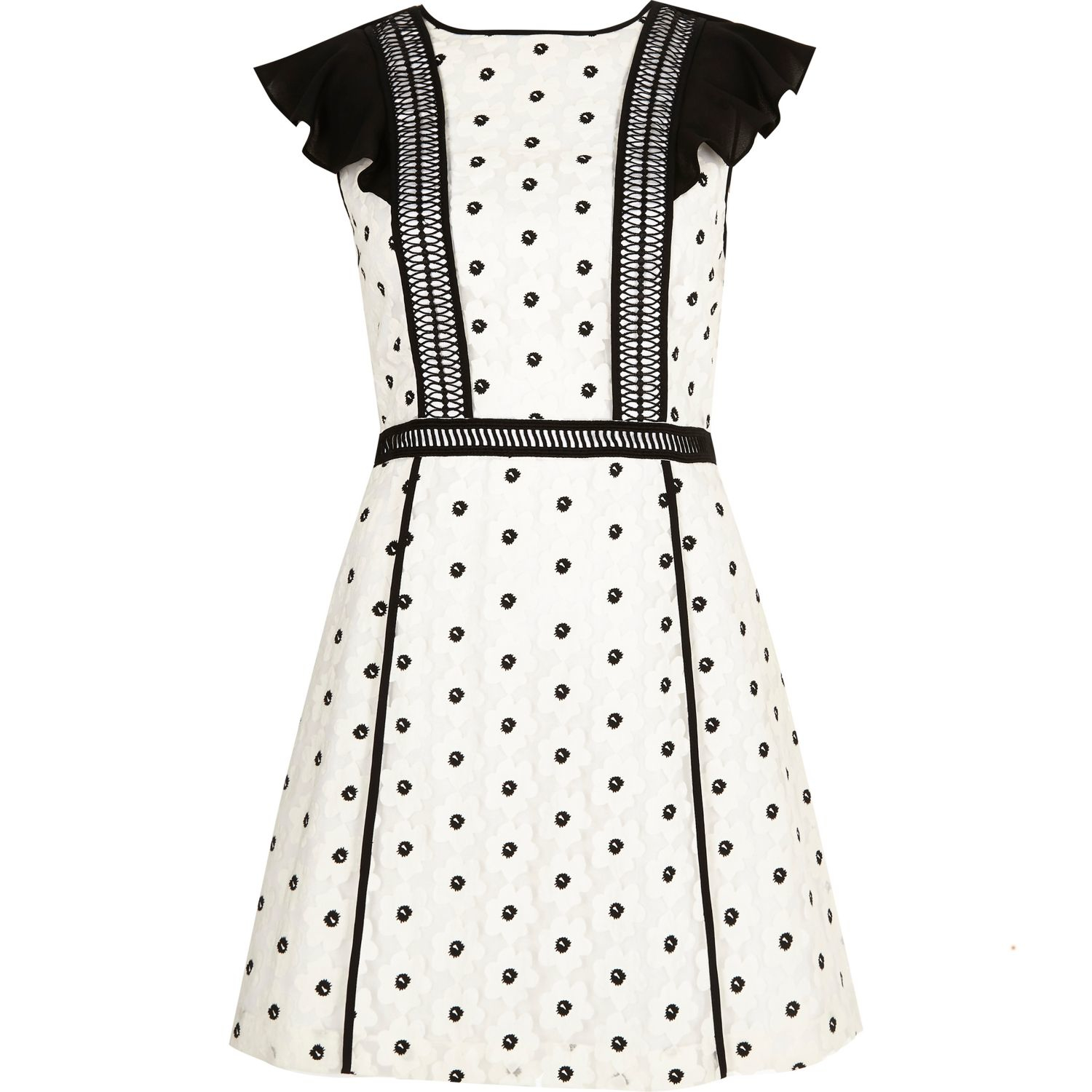 river island white floral dress