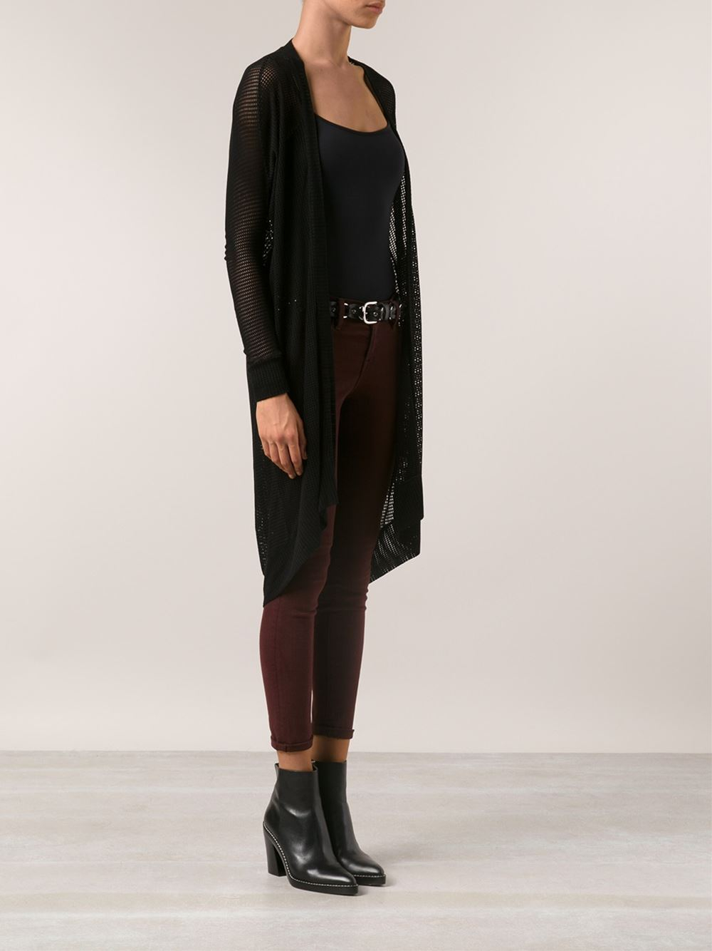 mesh cardigan black