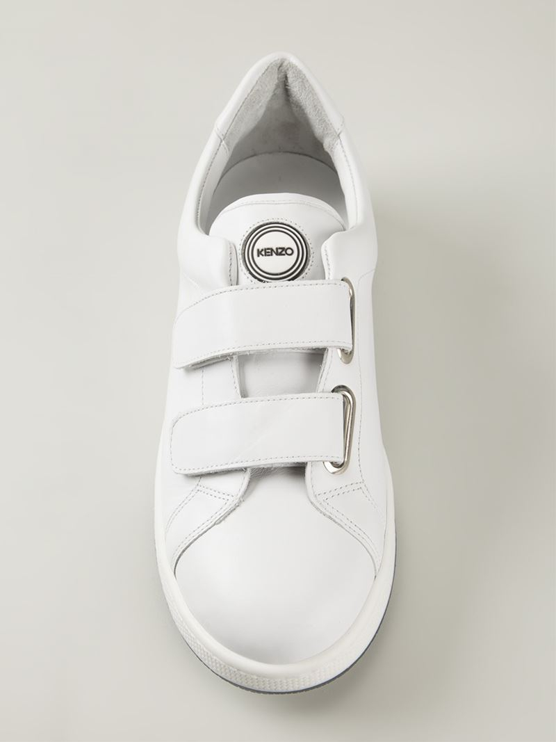 KENZO Velcro Straps Sneakers in White 