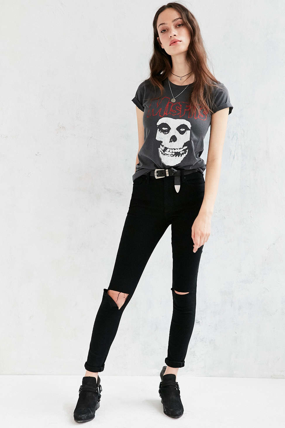 Junk Food Cotton Misfits Tee in Black 