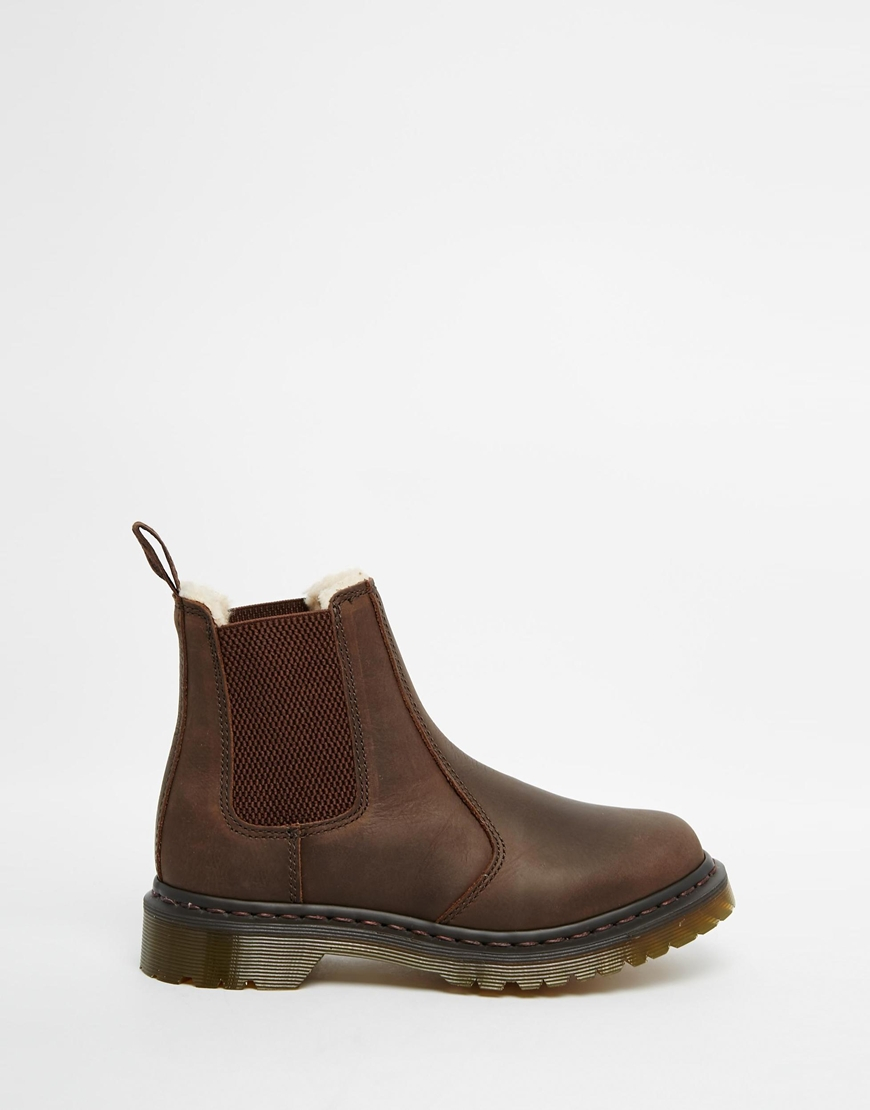 tan leonore fur lined chelsea boots