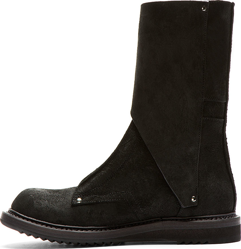 new army boots rick owens black suede new army boots in black lyst new army boots rick owens black suede new army boots in black lyst