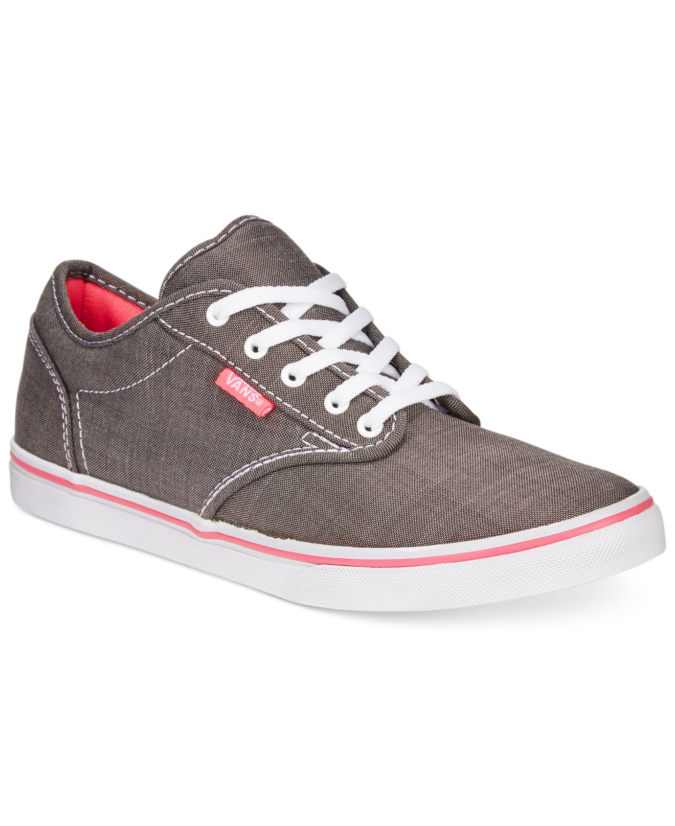 gray and pink vans womens