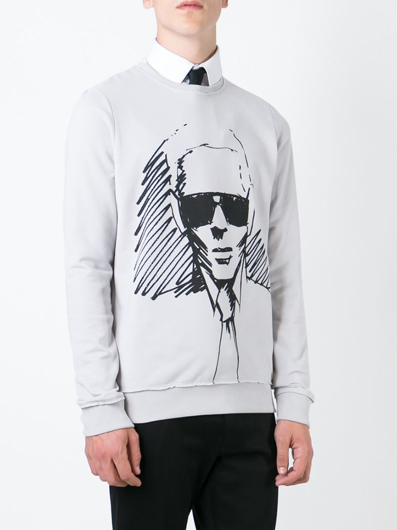 Karl lagerfeld Karl Print Sweatshirt in Gray for Men (GREY) | Lyst