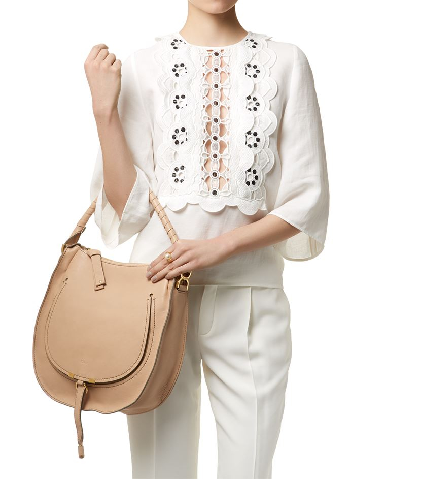 Chlo Marcie Nude Hobo Bag in Beige (Teal) | Lyst  
