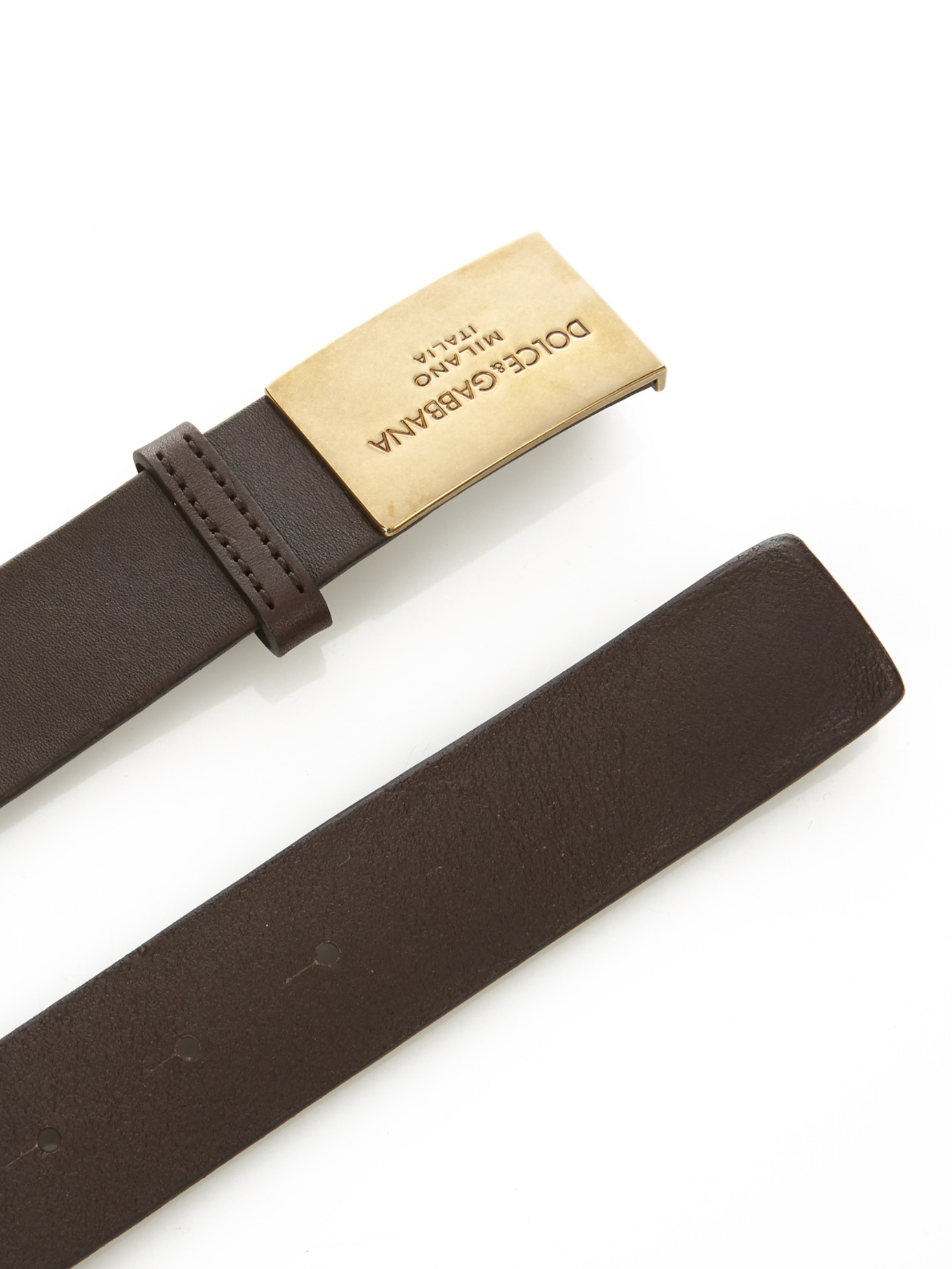 Dolce & Gabbana Logo-buckle Leather Belt in Brown for Men | Lyst