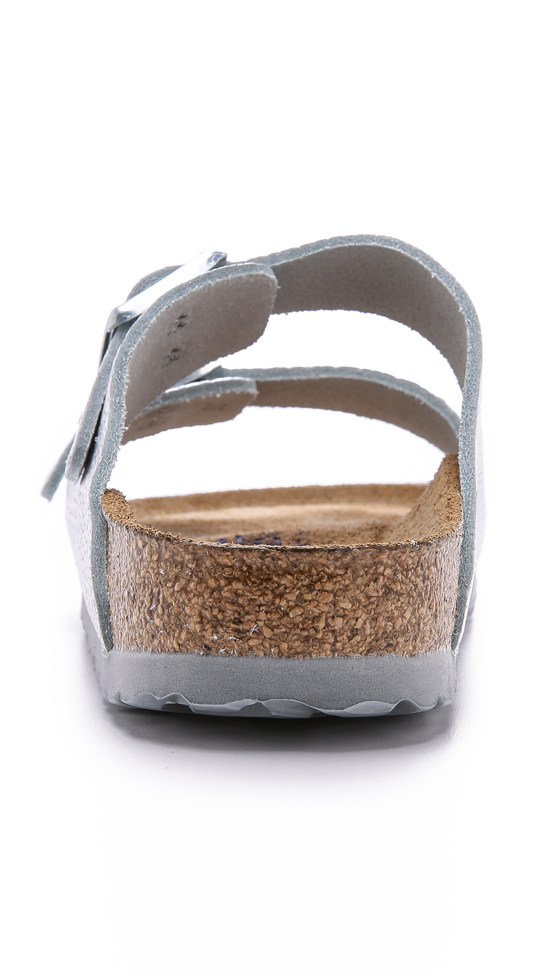 Birkenstock Arizona Two Band Sfb Sandals - Pebbles Metallic Silver | Lyst