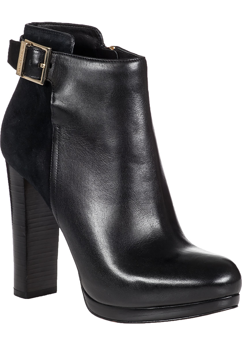 michael kors black leather booties