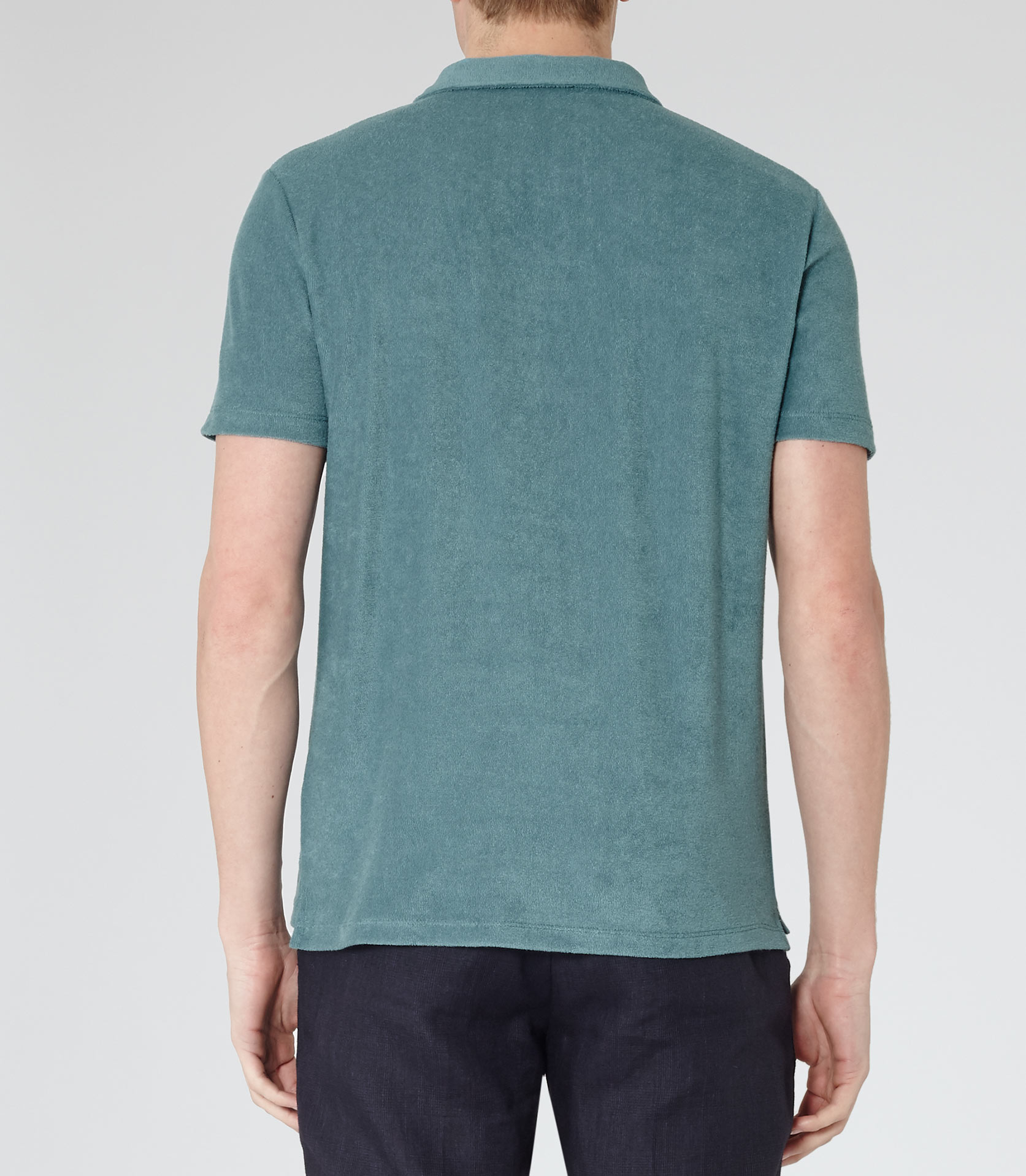 Reiss Montego Terry Towelling Polo Shirt in Green for Men - Lyst