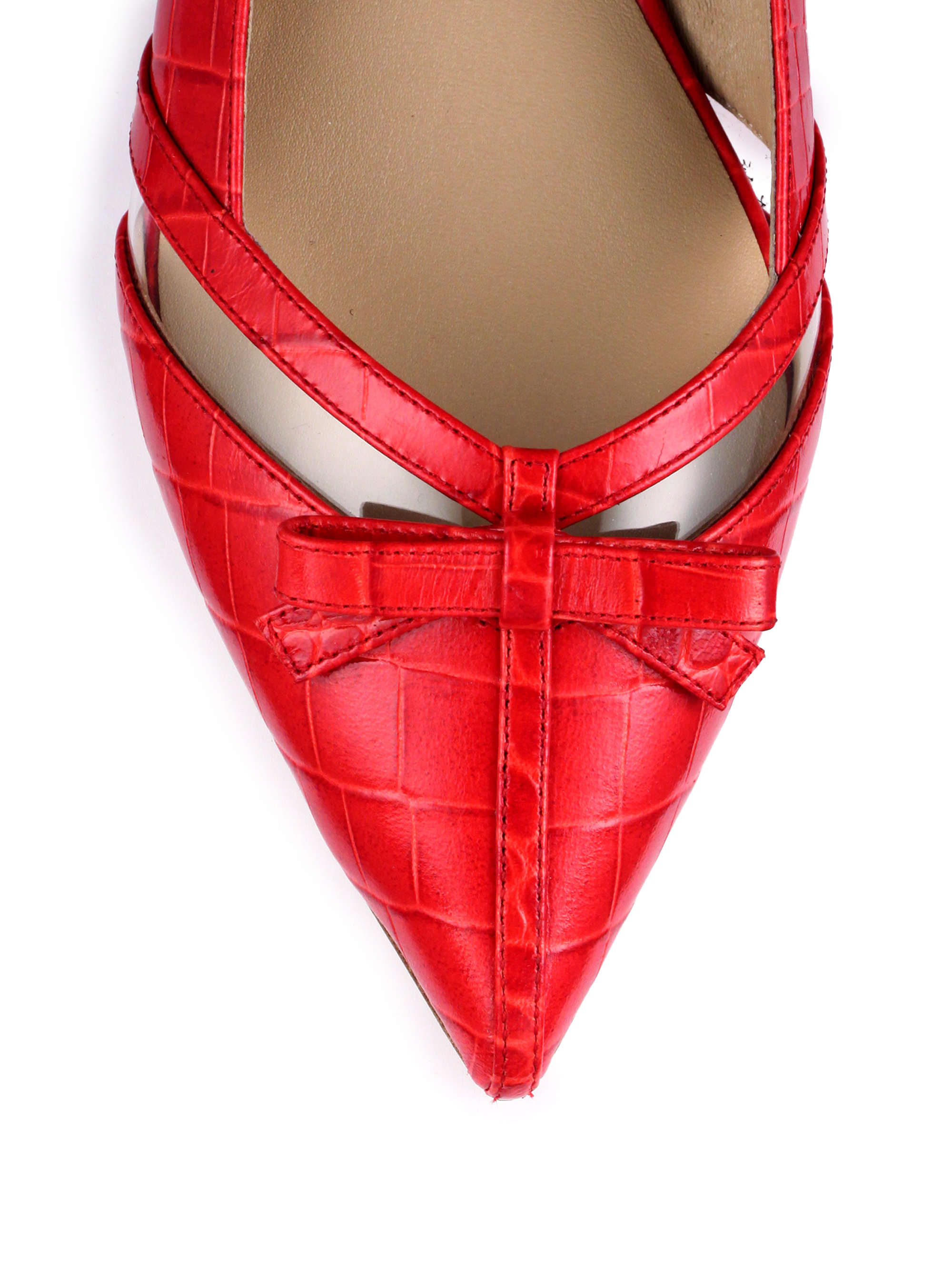 croc embossed flats