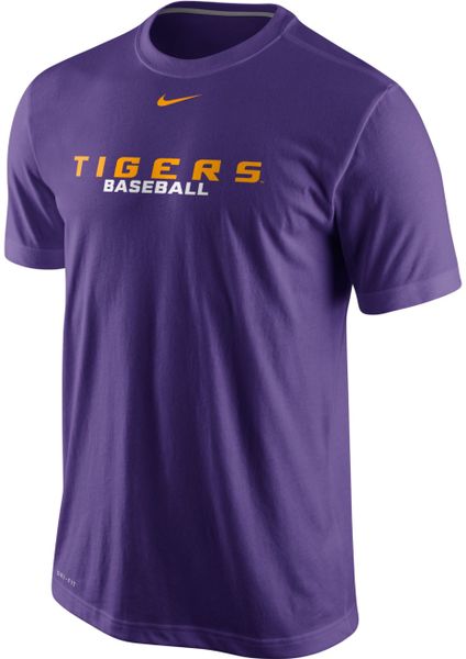 Nike Mens Lsu Tigers Baseball Drifit Practice Tshirt in Purple for Men