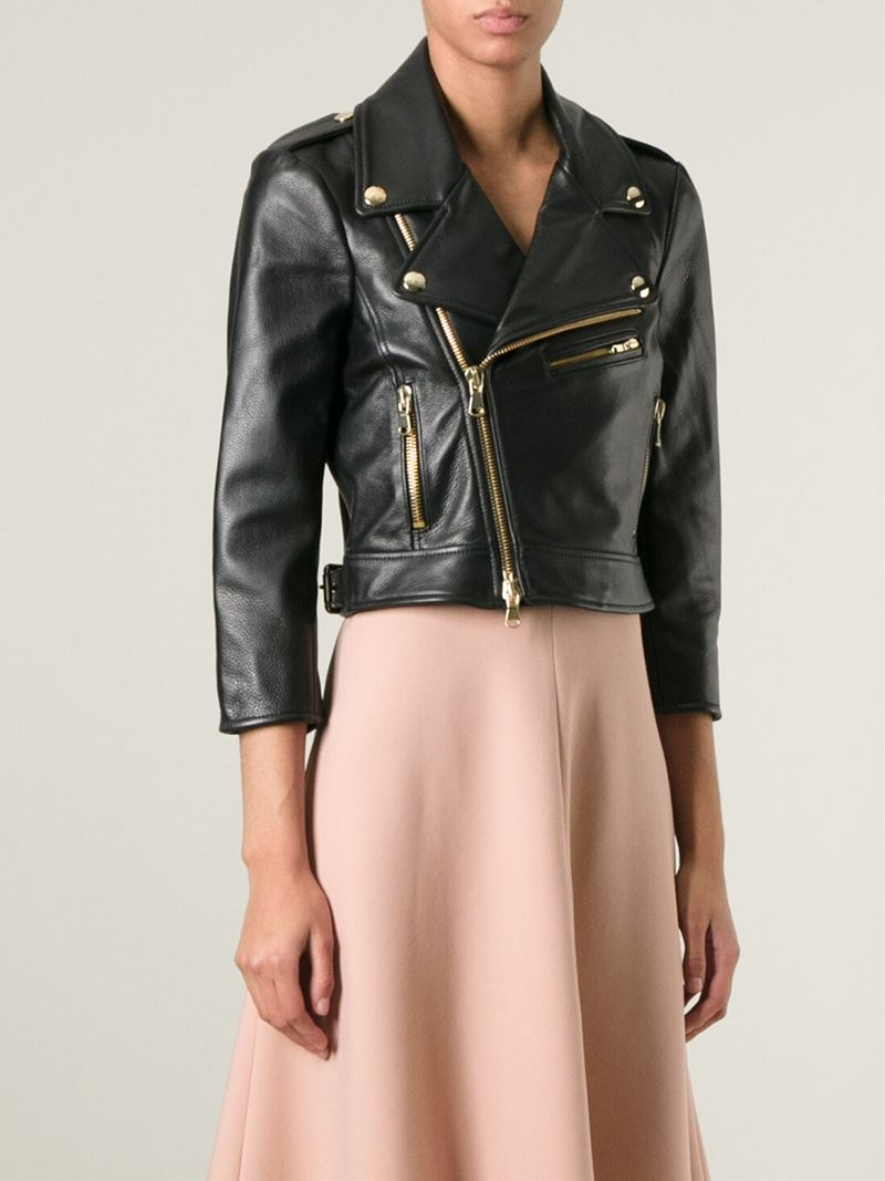 RED Valentino Biker Jacket in Black - Lyst