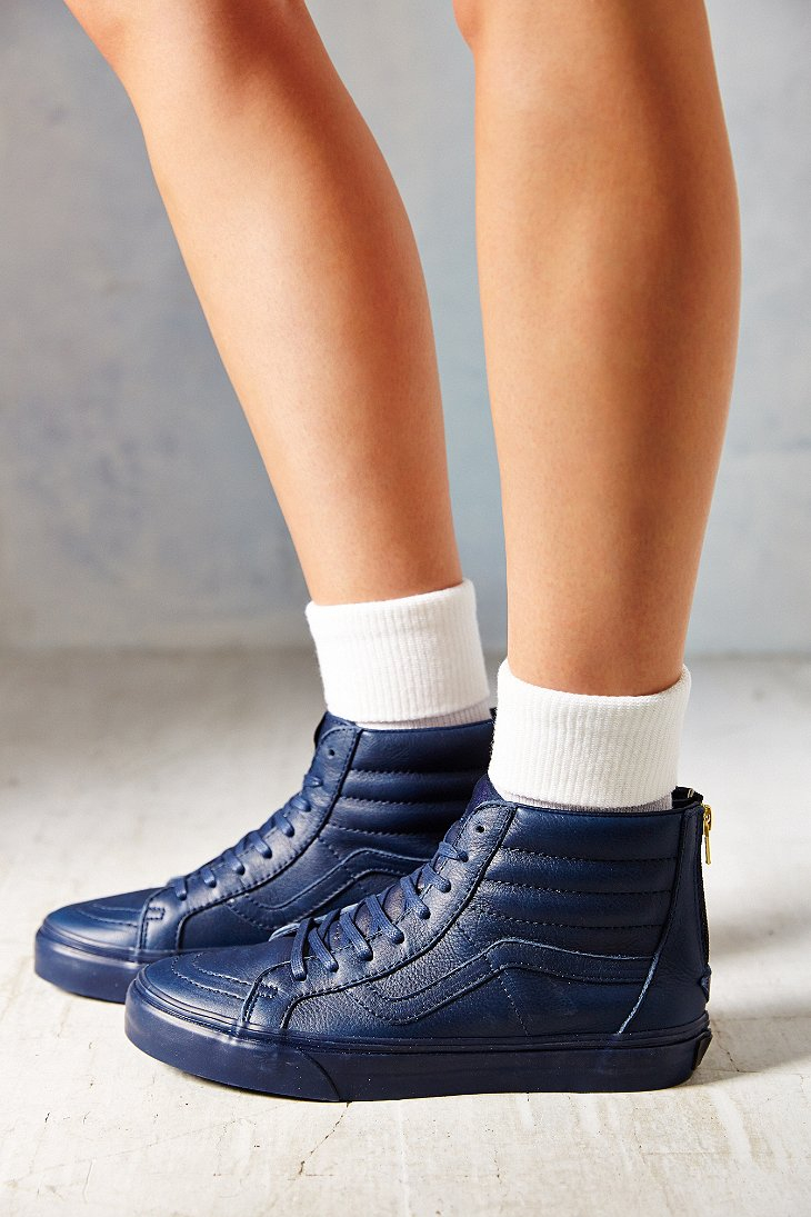 Vans Sk8-Hi Zip Leather Women'S Sneaker in Navy (Blue) | Lyst