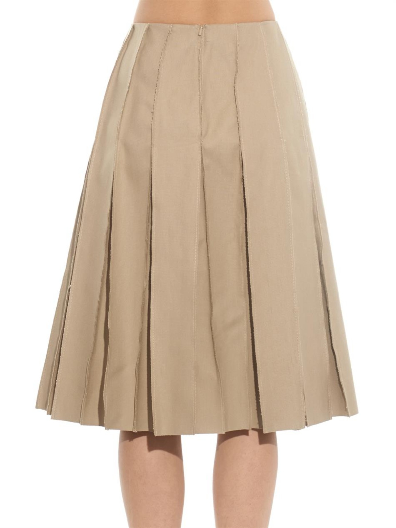Lyst - J.W.Anderson Pleated Cotton-canvas Skirt in Natural