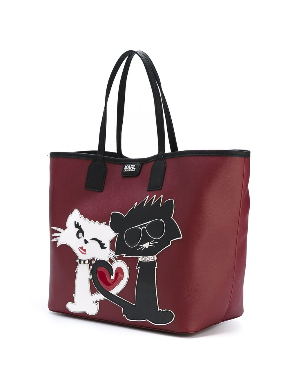 Karl Lagerfeld Cat Appliqué Shopping Tote in Red Lyst