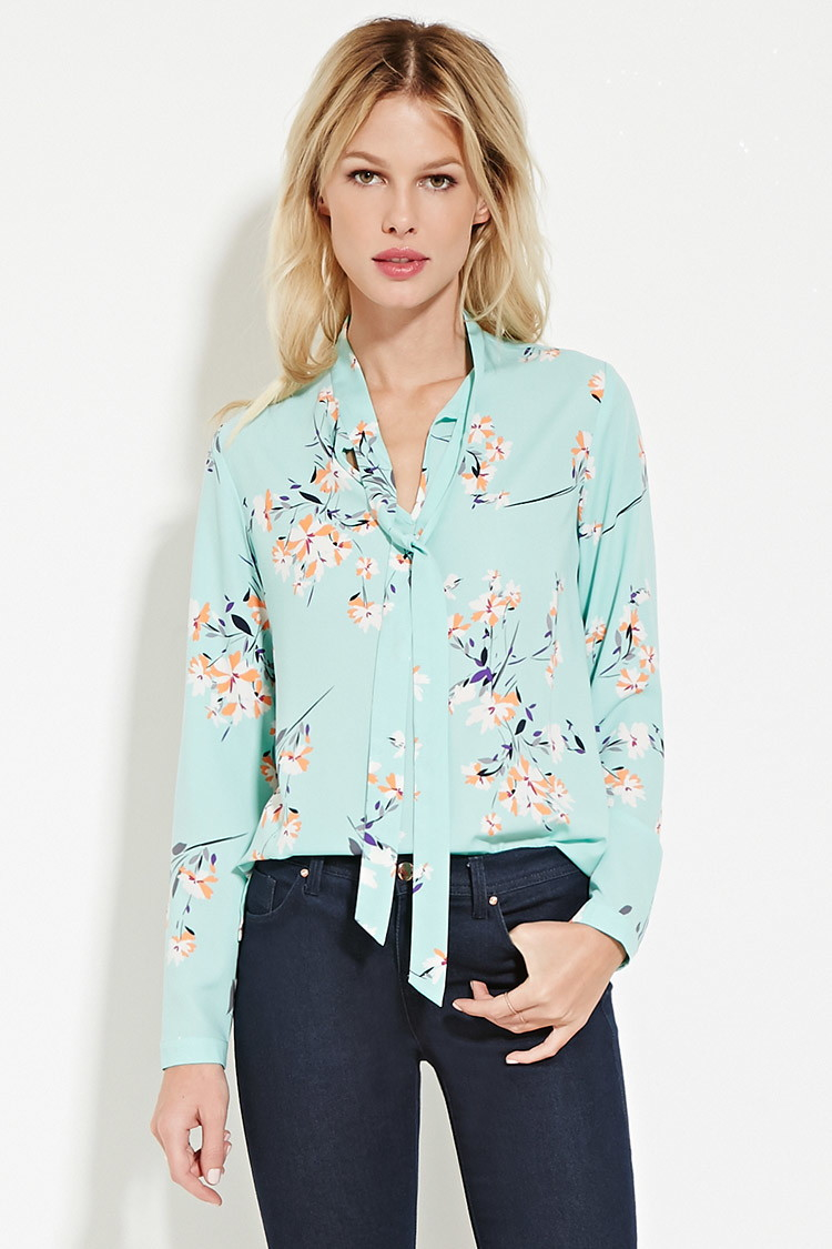 tie neck blouse forever 21