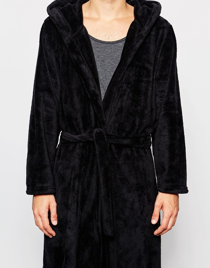Black fluffy housecoat Clearance