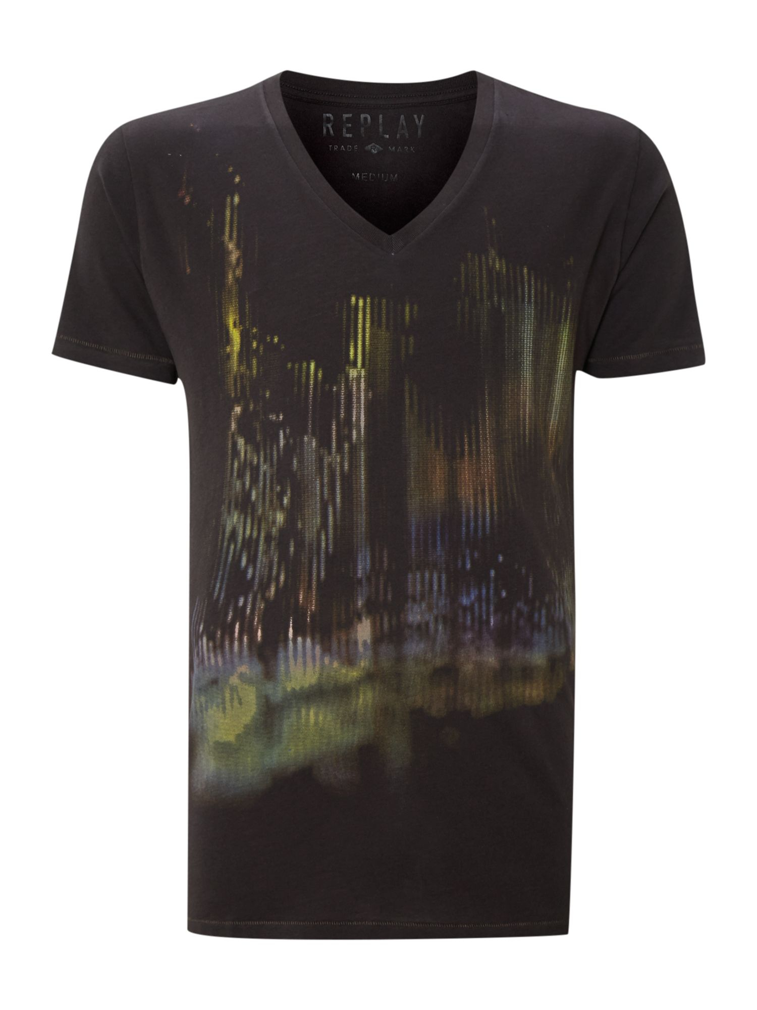 Download Replay V-Neck Collar Basic Jersey T-Shirt, Loose Fit in ...