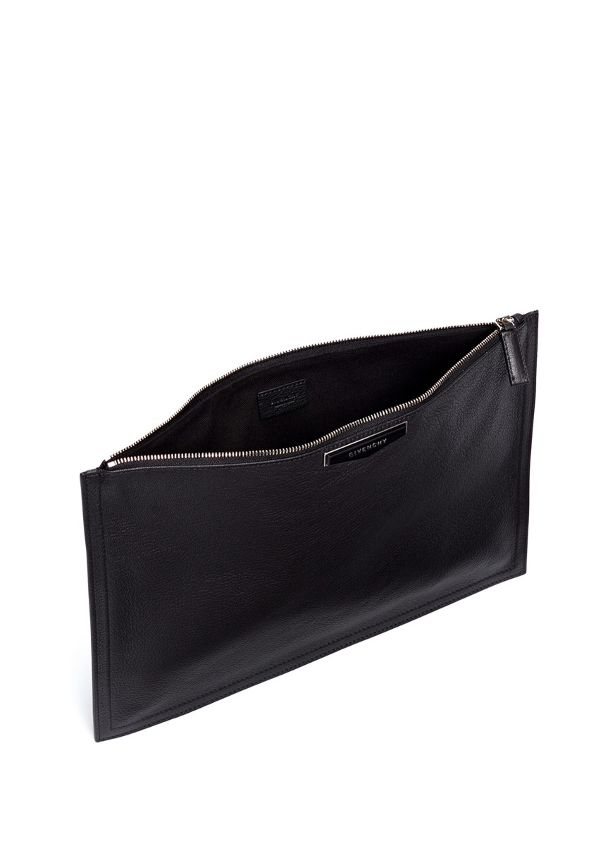 Givenchy Antigona Leather Flat Zip Pouch in Black | Lyst