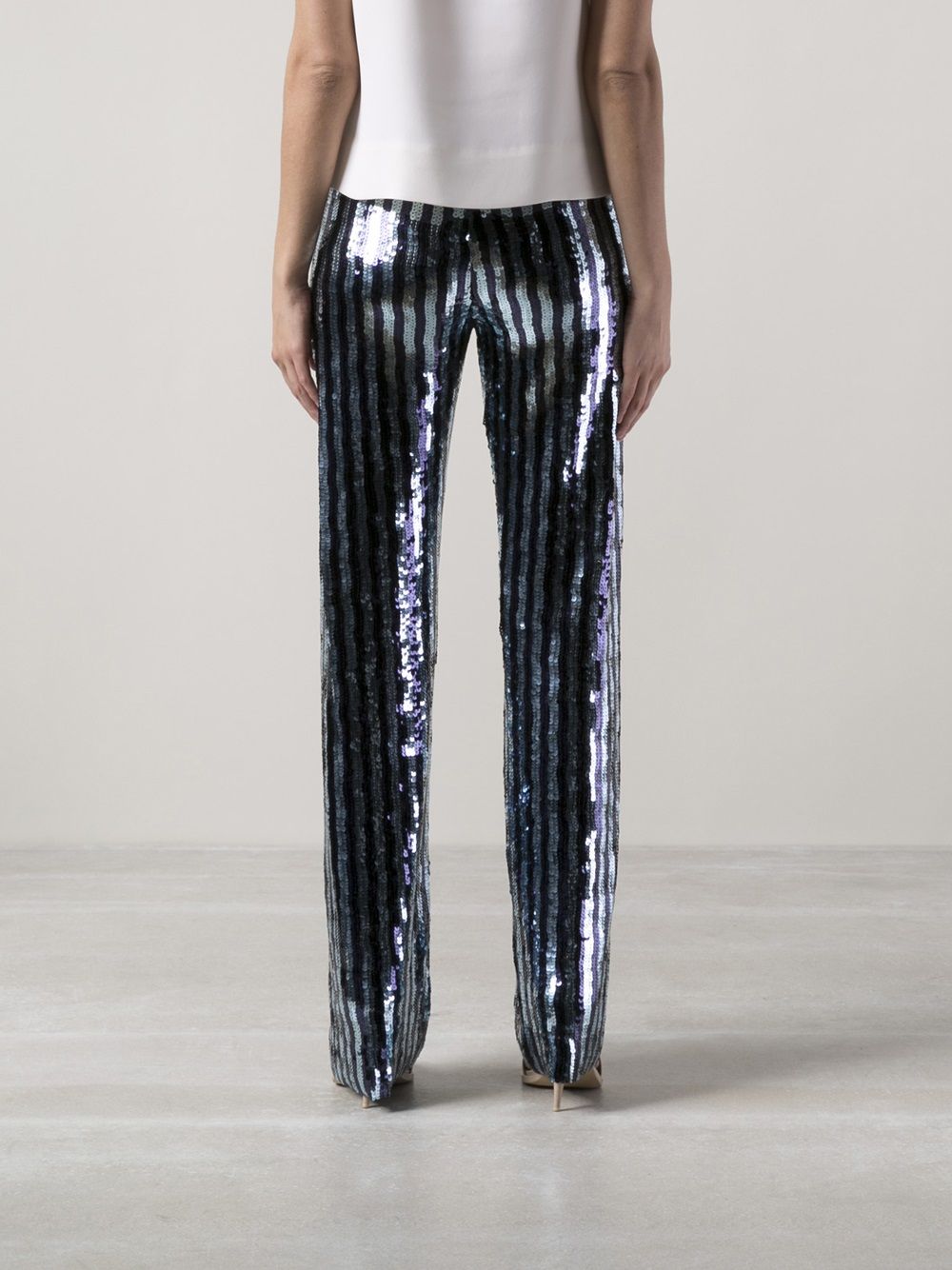 Marc Jacobs Mia Sequin Striped Pants in Blue - Lyst