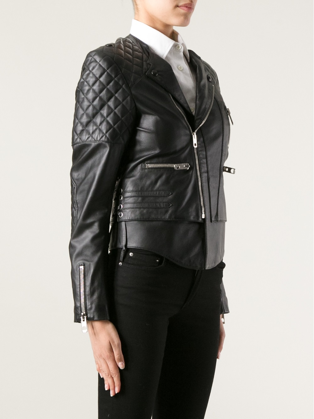 Balenciaga Quilted Leather Biker Jacket 