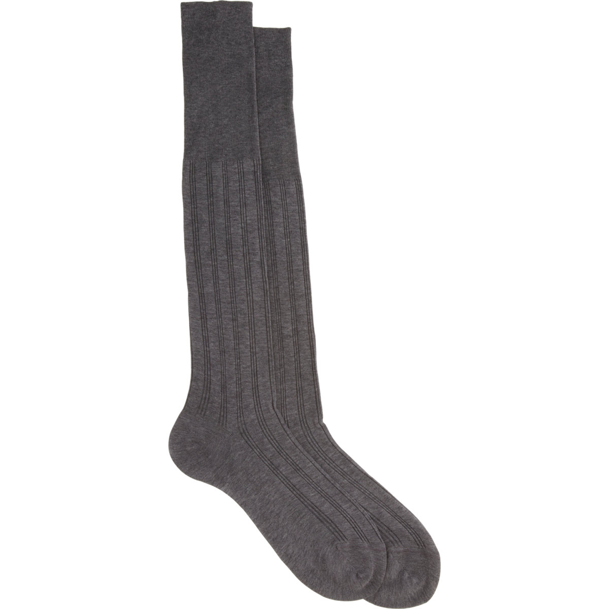 Barneys new york Men's Rib-knit Over-the-calf Socks in Gray for Men | Lyst