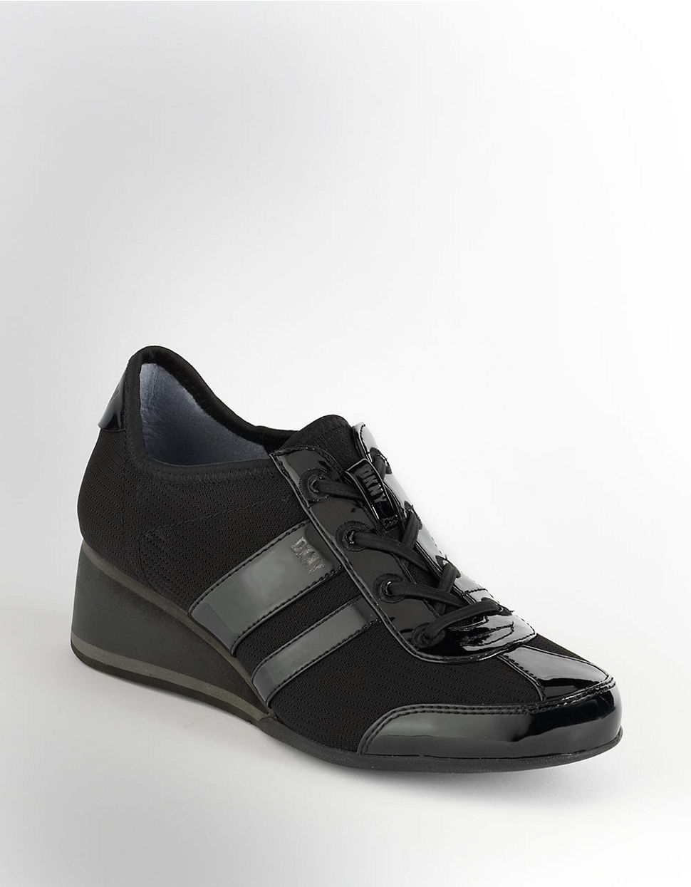 dkny wedge sneakers black