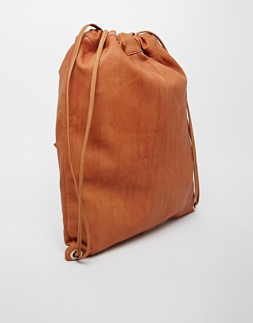 leather drawstring backpack