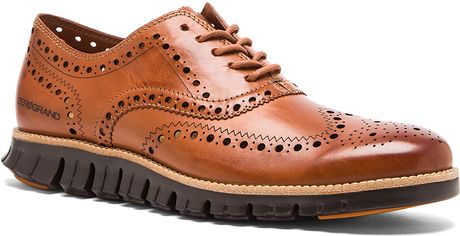 tan british cole zerogrand haan chestnut ox wing men