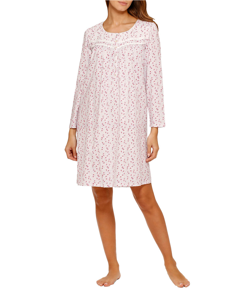 Lyst Eileen west Long Sleeve Short Nightgown