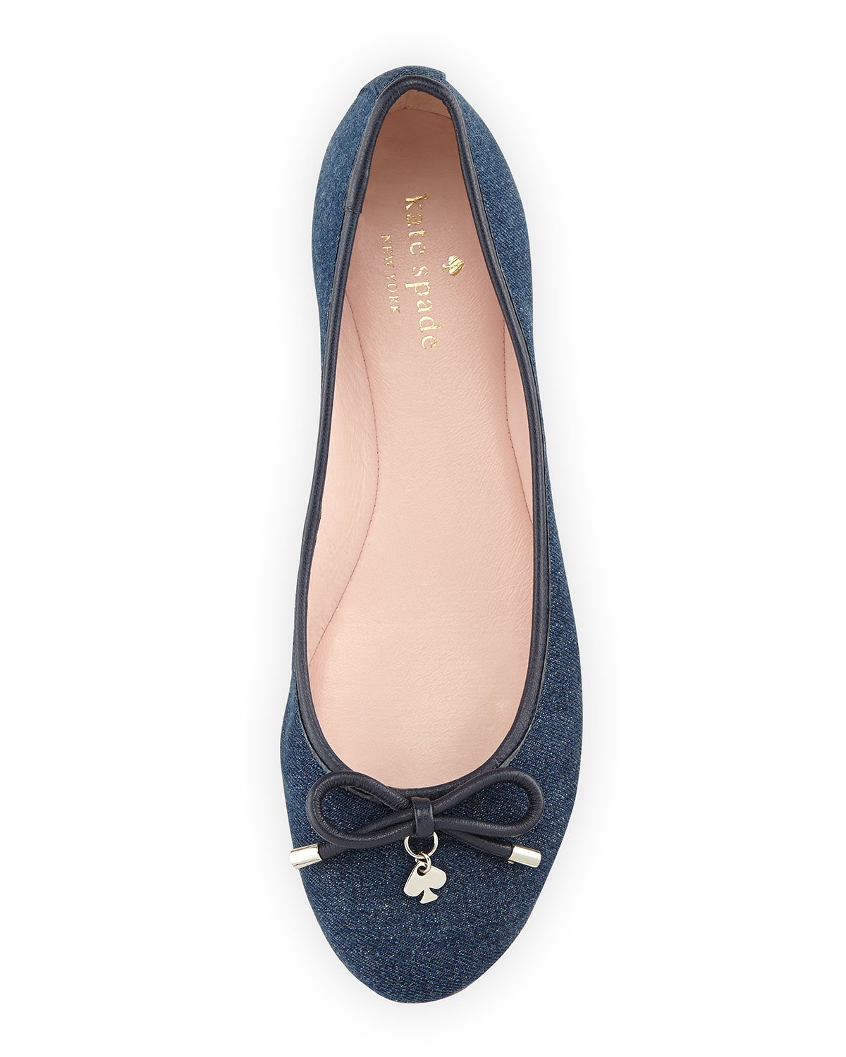 denim ballerina flats