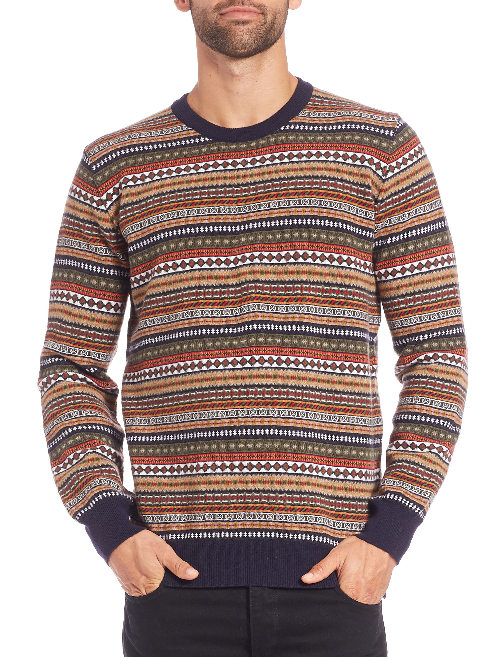 Barbour Easton Fair Isle Crewneck Sweater for Men | Lyst
