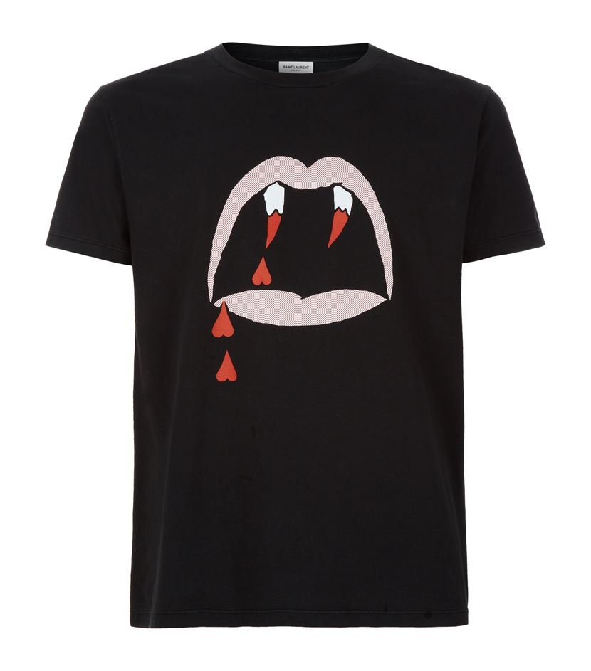 Saint laurent Printed Vampire T-shirt in Black for Men | Lyst