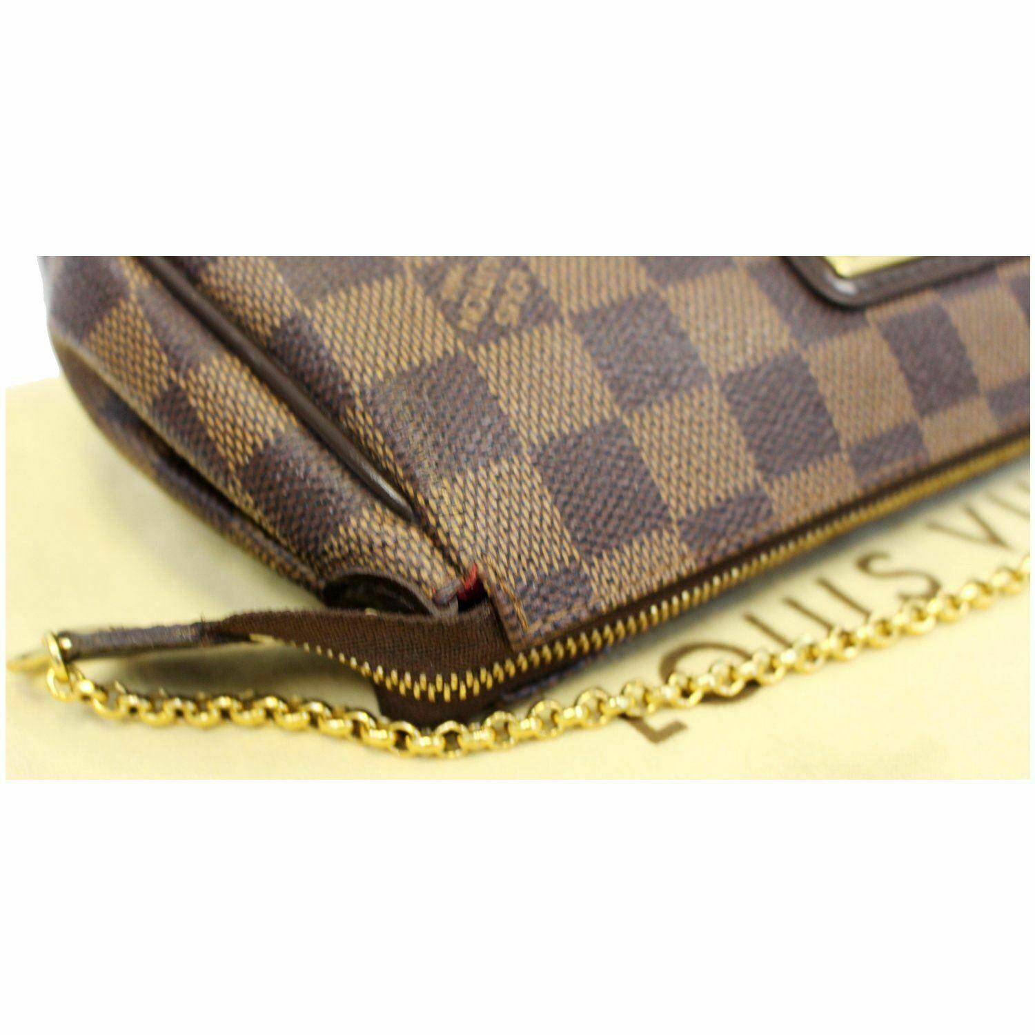 Louis Vuitton Pochette Eva Damier Ebene Clutch Crossbody Bag Brown - Lyst