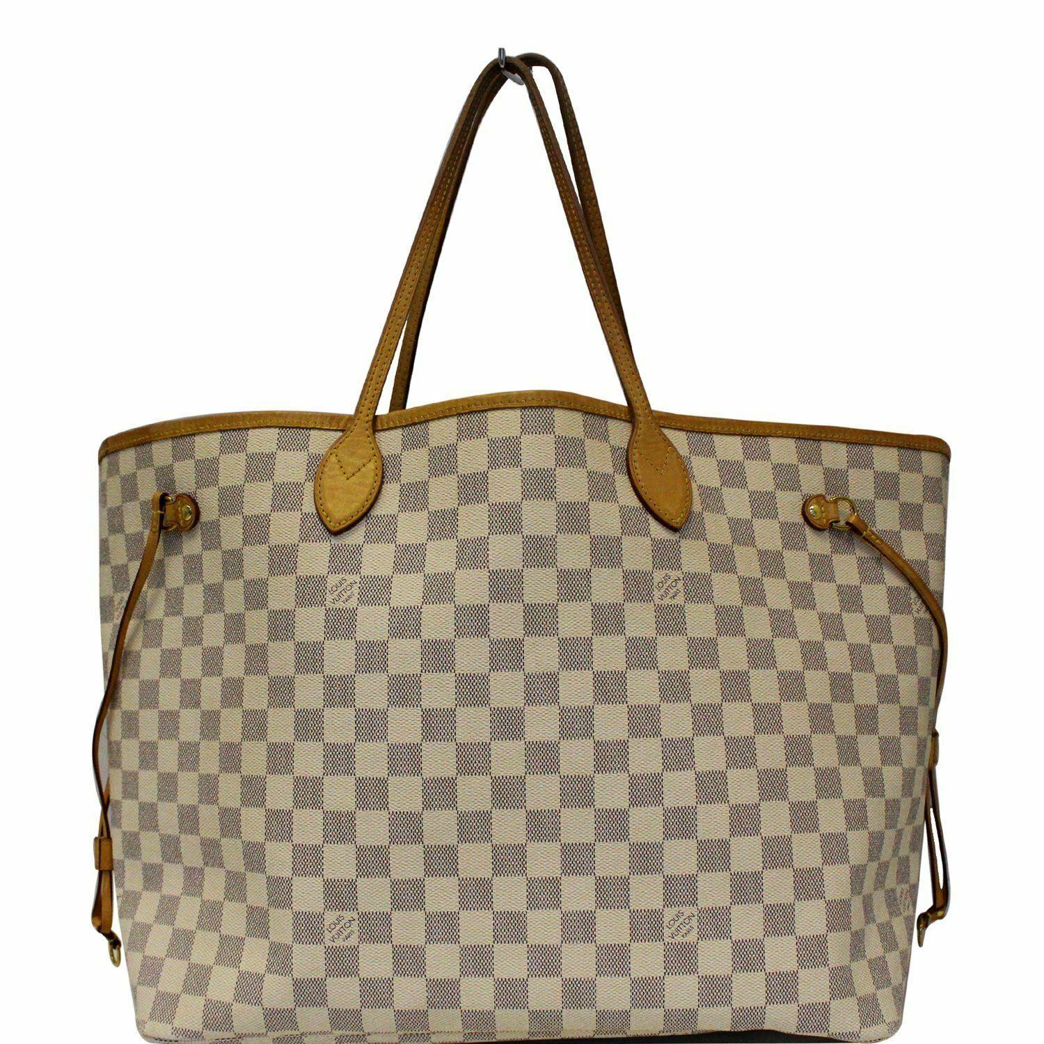 Louis Vuitton Neverfull Gm Damier Azur Tote Shoulder Bag White - Lyst