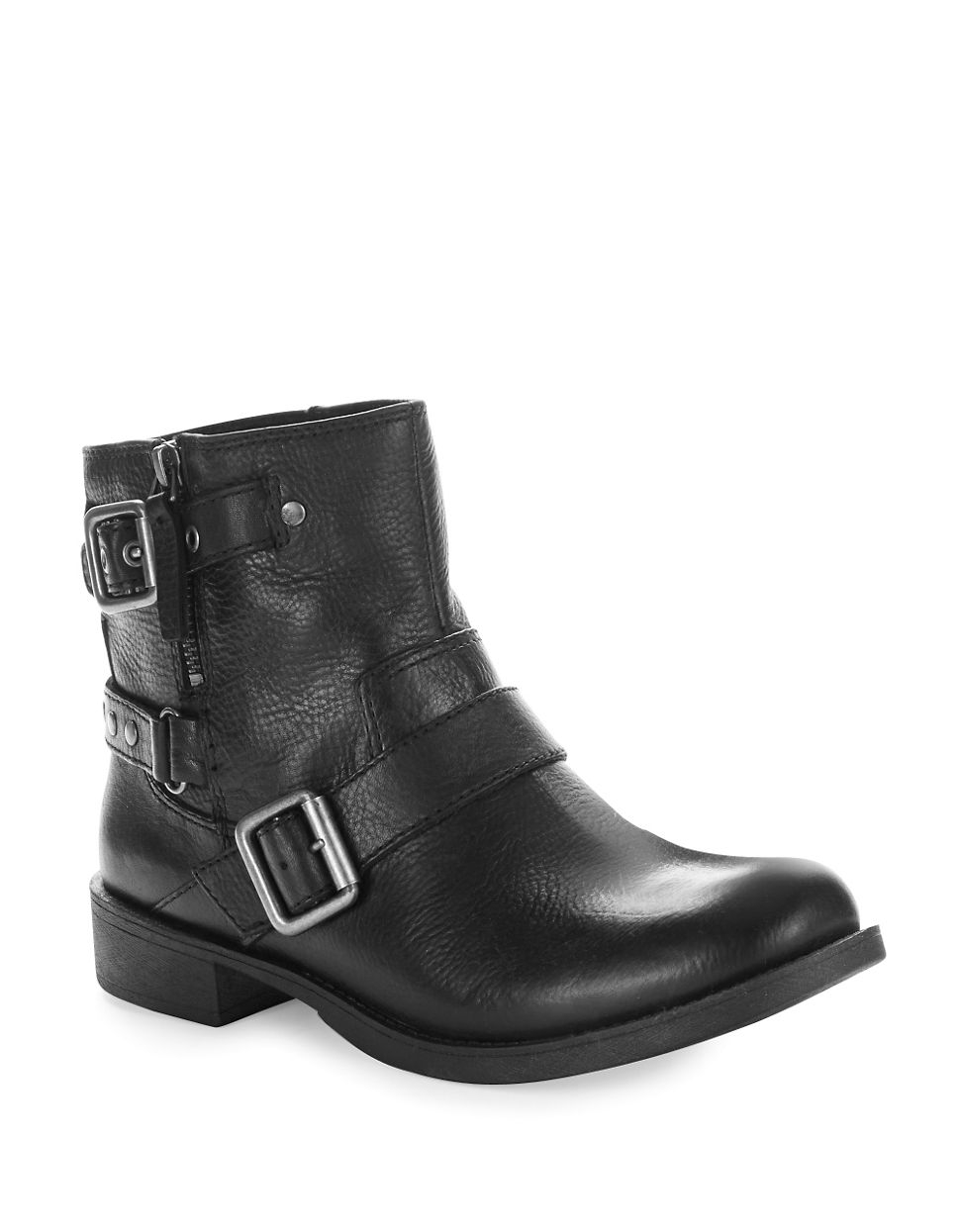 Nine West Tieler Leather Boots in Black | Lyst