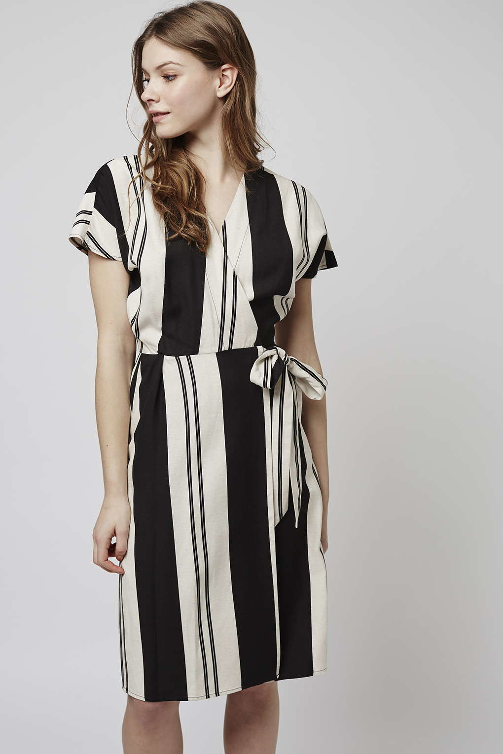 topshop stripe wrap dress