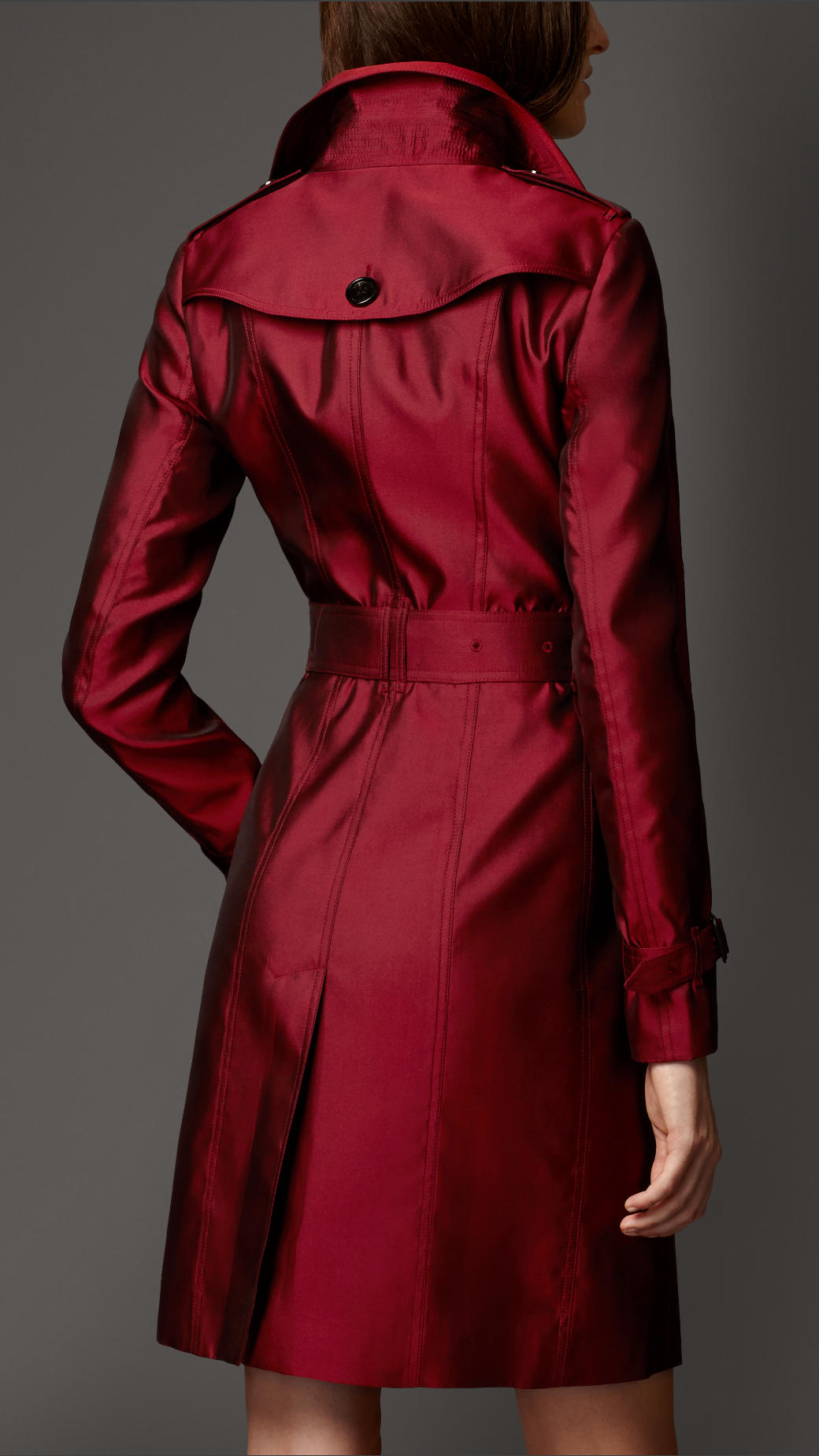 Burberry Silk Blend Trench Coat in Military Red (Red) - Lyst