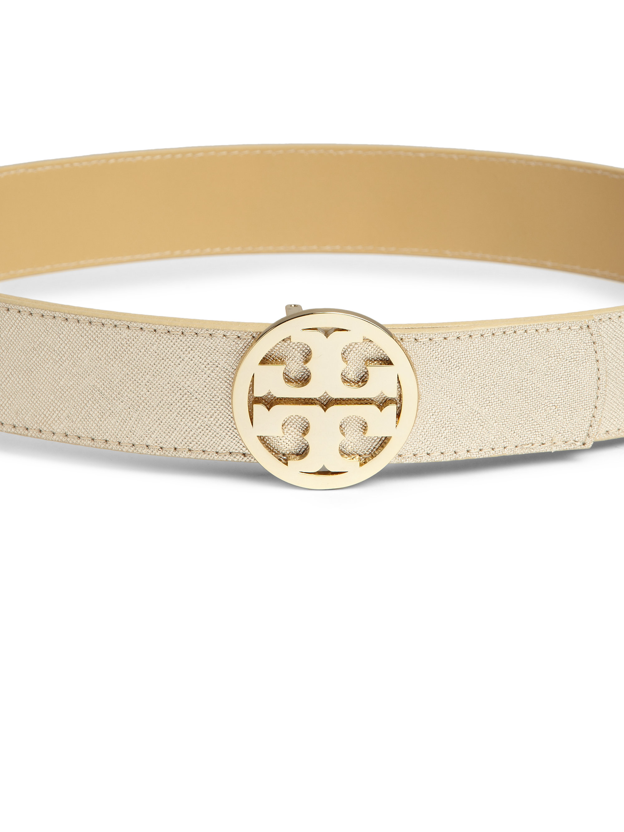 Tory Burch Reversible Logo Leather Belt in Gold (Metallic) | Lyst