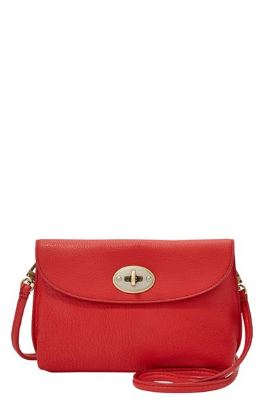 Lyst Fossil Monica Leather Cross Body Bag In Red Gallery