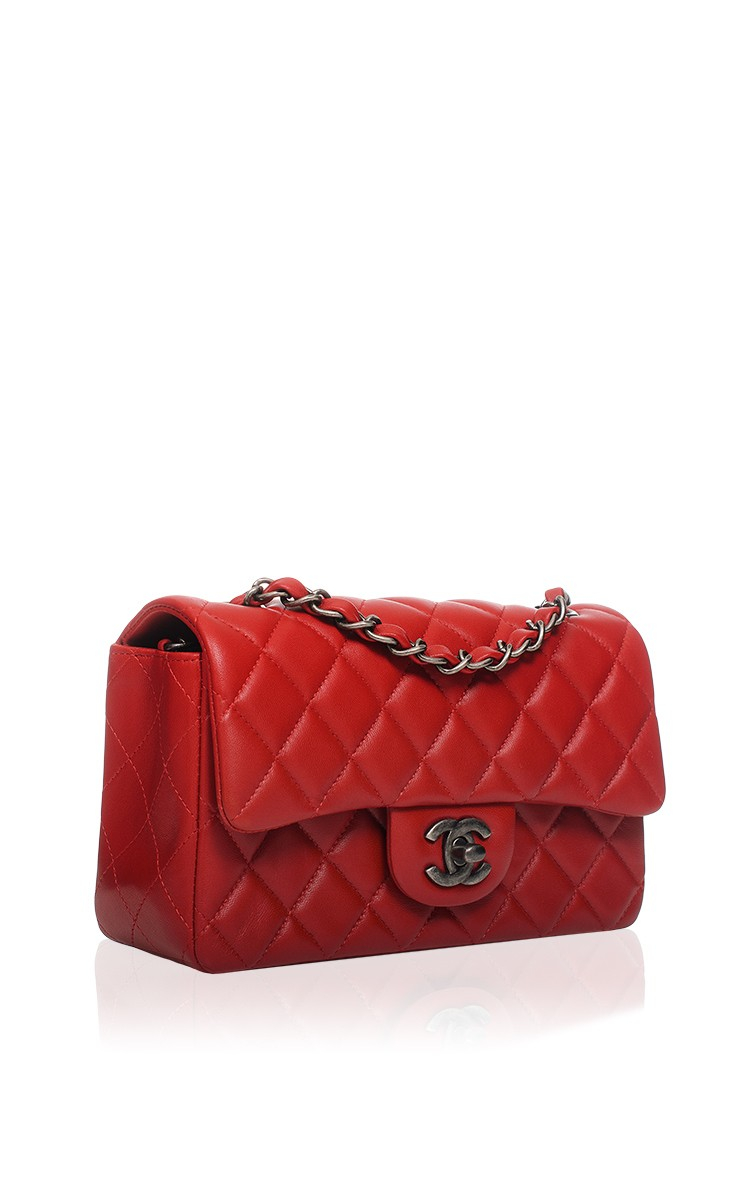 Lyst - Madison Avenue Couture Chanel Red Quilted Lambskin Small Classic 2.55 Shoulder Flap Bag ...