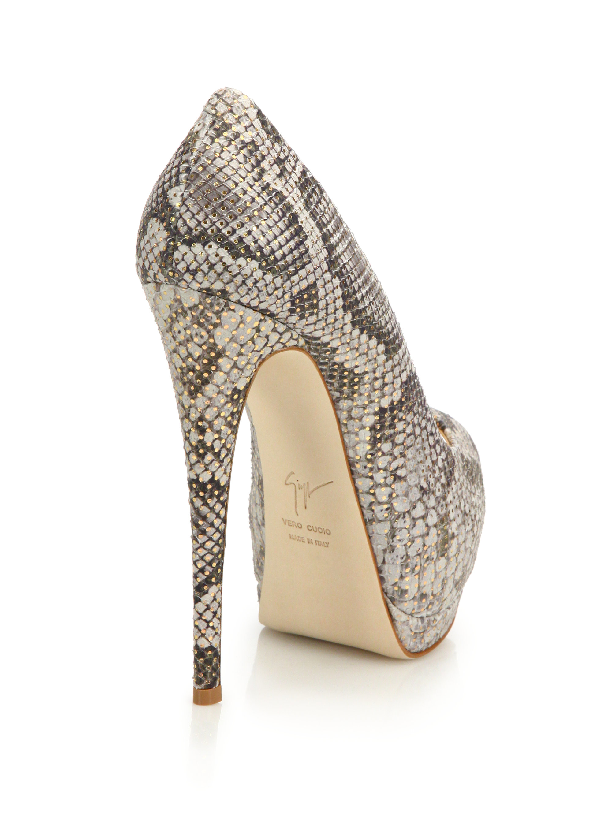 platform snakeskin heels