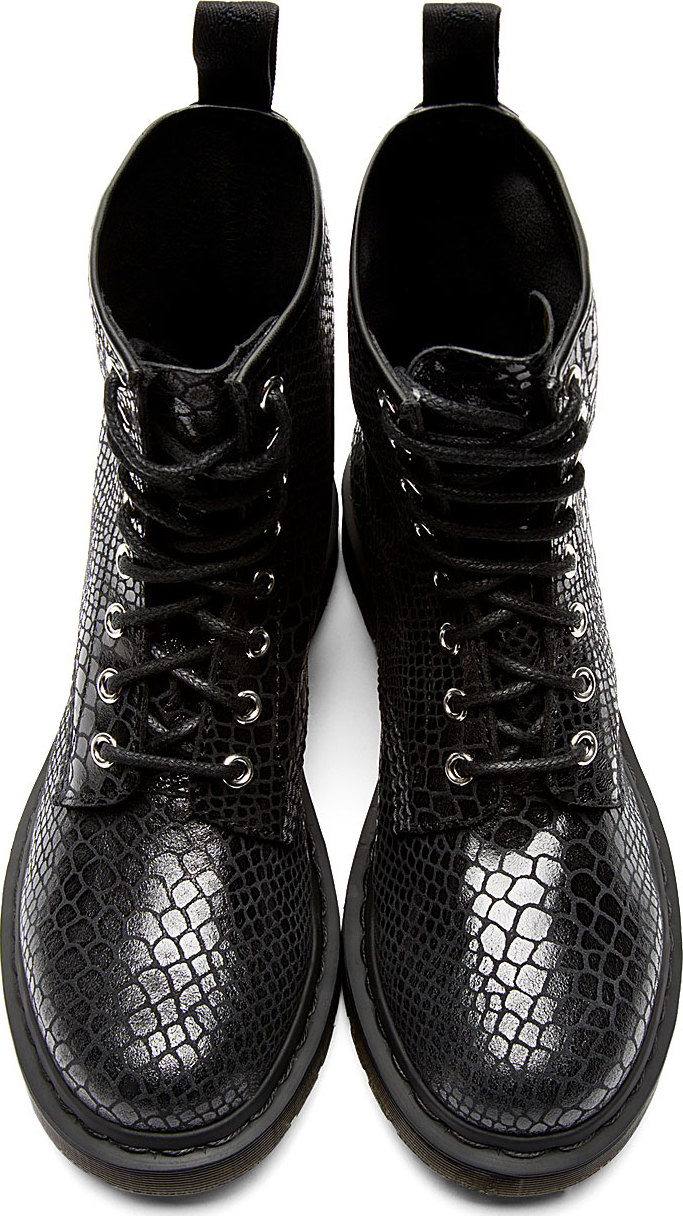 Snakeskin doc martens black best sale