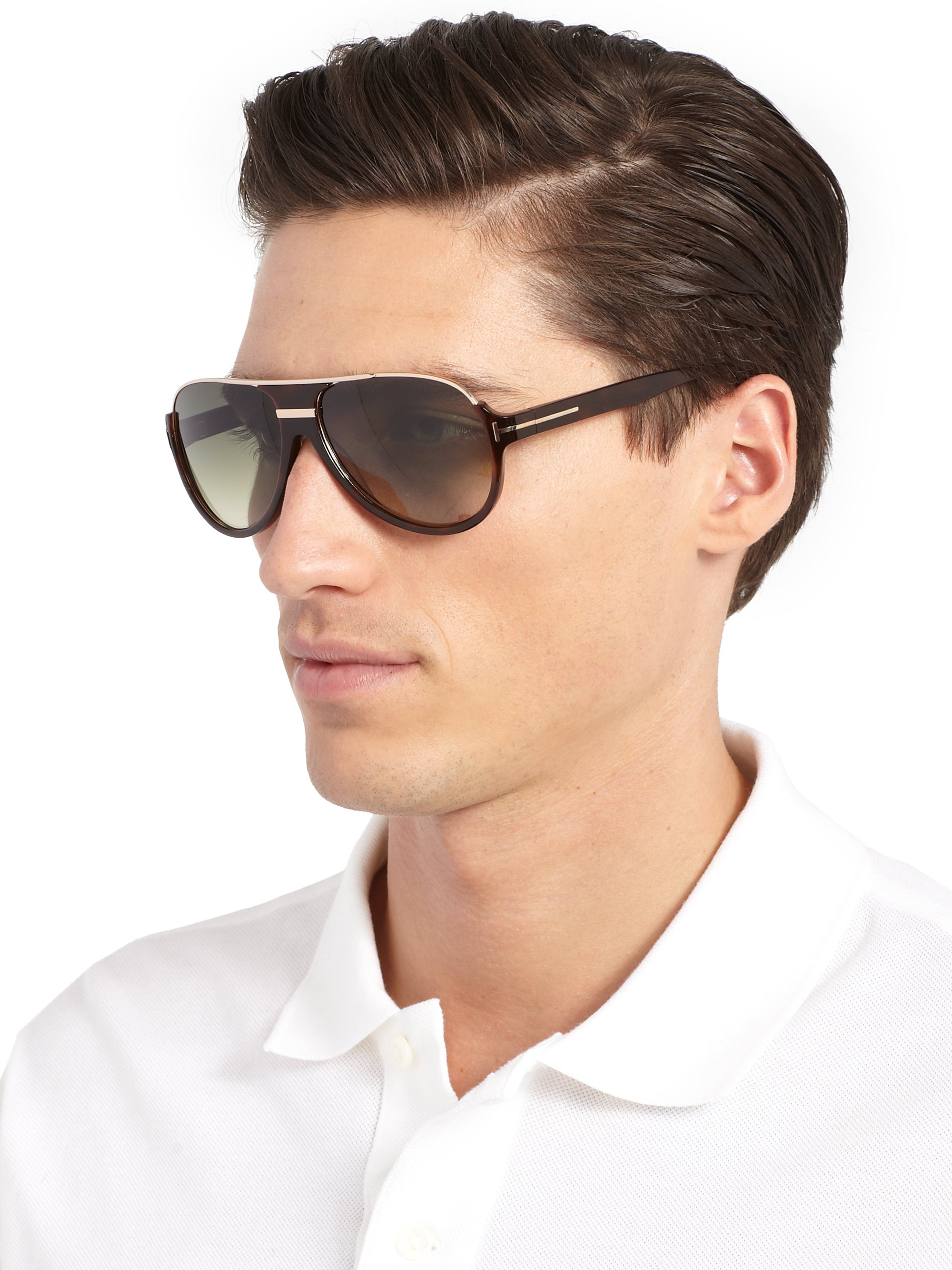 Tom Ford Dmitry Aviator Sunglasses In Brown For Men Lyst 