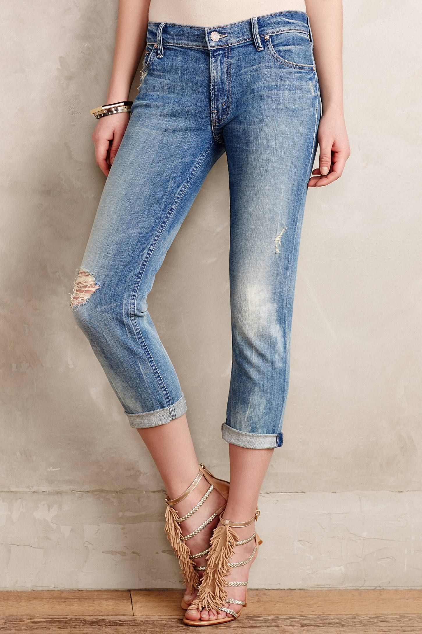 Lyst - Anthropologie Mother Dropout Jeans in Blue